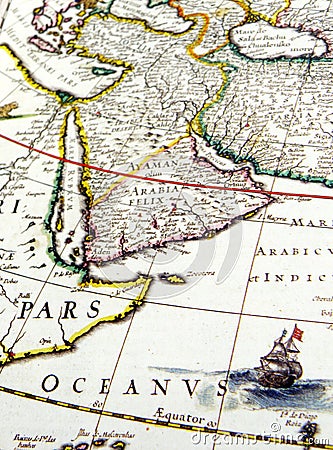 Antique map of Arabia Stock Photo