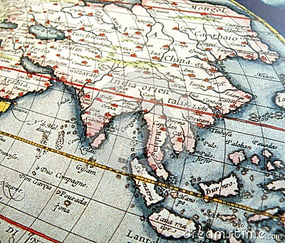 Antique map of Asia Stock Photo