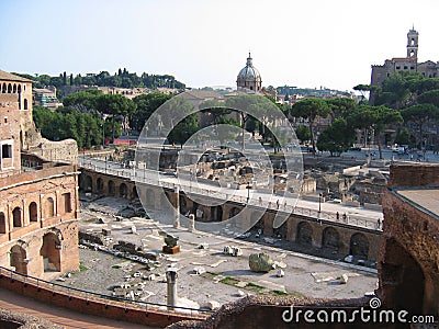 Antique markets of Traian to Rome in Italy. Stock Photo