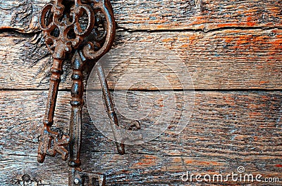 Antique Metal Keys Stock Photo