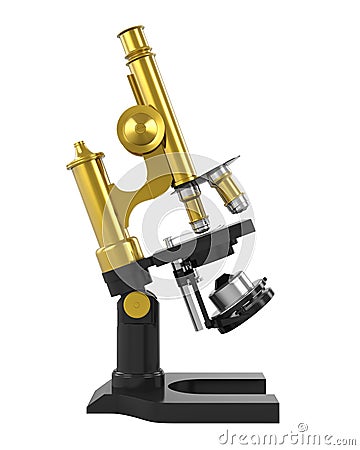 Antique Microscope Isolated Stock Photo