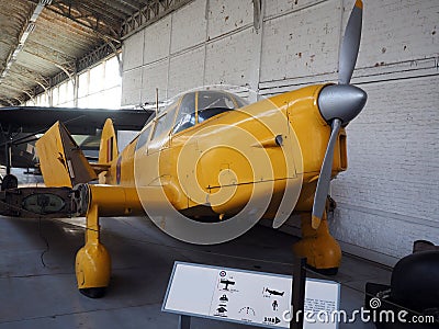 Antique military airplane on display Brussels Belgium Editorial Stock Photo