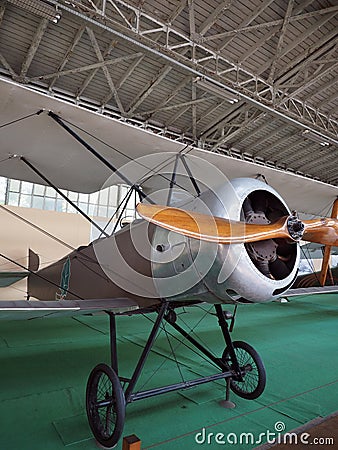 Antique military airplane on display Royal Museum of Armed Forc Editorial Stock Photo