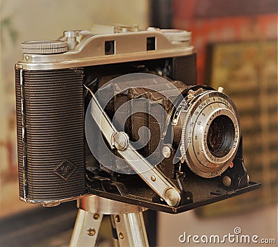 Antique 35 mm film camera Editorial Stock Photo