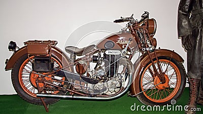 Antique motorcycle brand Shuttoff 500, 1930, motorcycle museum Editorial Stock Photo