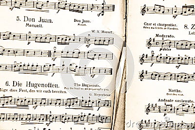 Antique music score Stock Photo