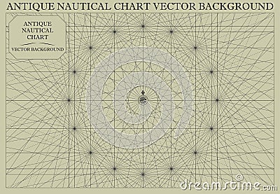 Antique Nautical Chart Map Vector Background Vector Illustration