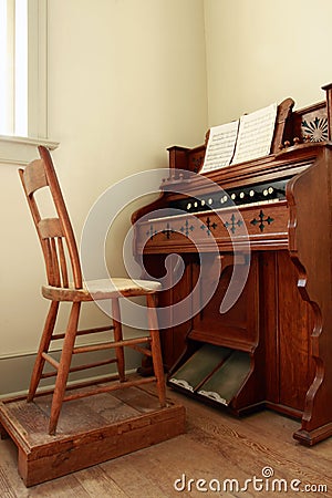 Antique Organ Stock Photo