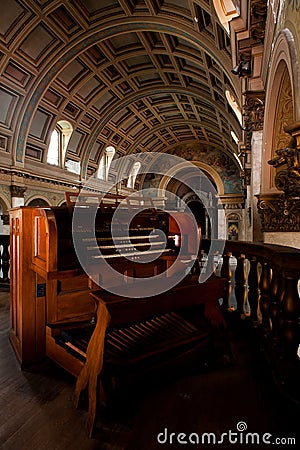 Antique Organ - Abandoned St. Mark Church - Cincinnati, Ohio Editorial Stock Photo