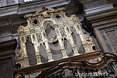 Antique organ of a church Stock Photo