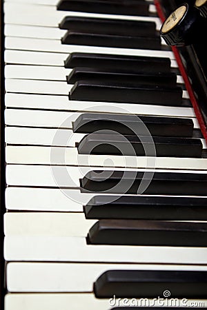Antique organ keyboard Stock Photo