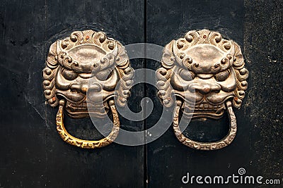 Antique oriental door knocker Stock Photo