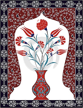 Antique ottoman bouquet design Vector Illustration