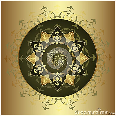 Antique ottoman gold design Vector Illustration