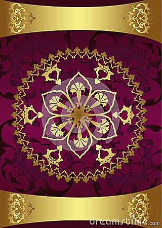 Antique ottoman gold design Vector Illustration