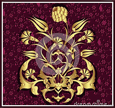 Antique ottoman gold design Vector Illustration