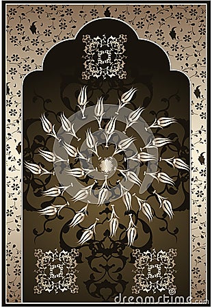 Antique ottoman gold design Vector Illustration