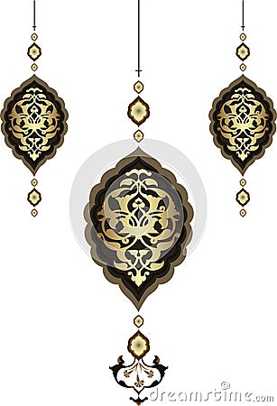 Antique ottoman gold design Vector Illustration