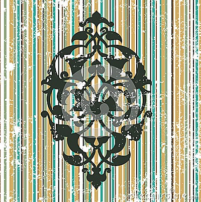 Antique ottoman grungy wallpaper raster design Vector Illustration