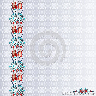 Antique ottoman turkish pattern vector design ninety four Vector Illustration