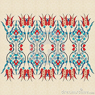 Antique ottoman turkish pattern vector design ninety one Vector Illustration