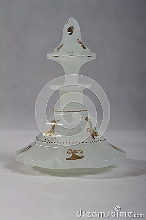 Antique perfume bottle 1840 - 1850 white Stock Photo