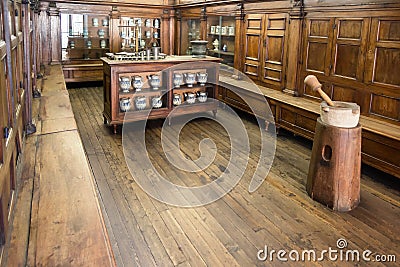 Antique pharmacy laboratory Stock Photo