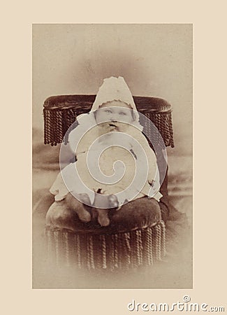 Antique photograph of baby boy Stock Photo