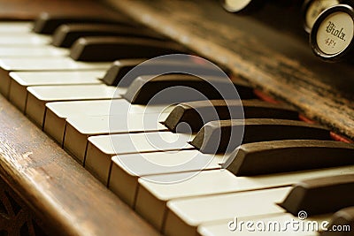 Antique Piano Stock Photo