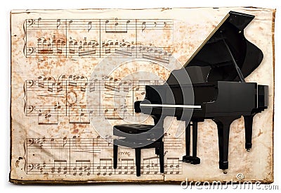 Antique piano Stock Photo