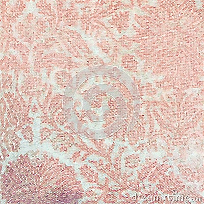 Antique pink shabby chic floral botanical painted background Stock Photo