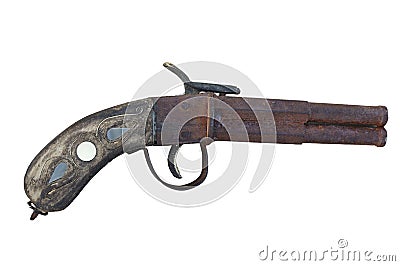 Antique Pistol (striped) Stock Photo