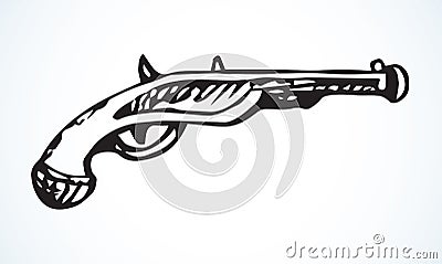Antique pistol. Vector drawing icon Vector Illustration