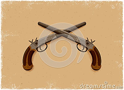 Antique Pistol Vector Illustration