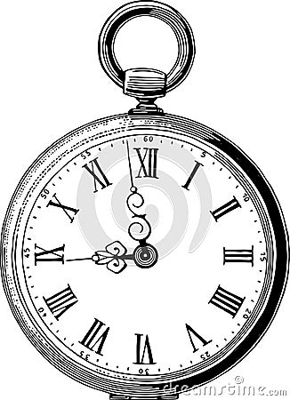 Antique pocket watch Vector Illustration