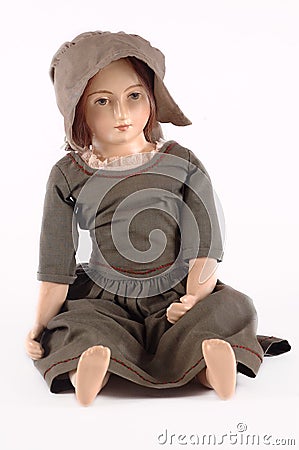 Antique Porcelain Doll Stock Photo