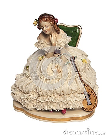 Antique porcelain doll Stock Photo