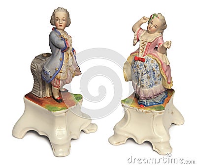 Antique porcelain dolls Stock Photo
