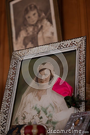 Antique Portrait Paintings - Abandoned House - New York Editorial Stock Photo