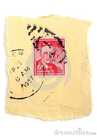 Antique postal stamp Editorial Stock Photo