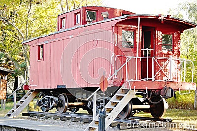 Antique railroad car north dakota Stock Photo