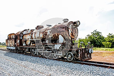 Antique railroad facilities in the country, Thailand Stock Photo