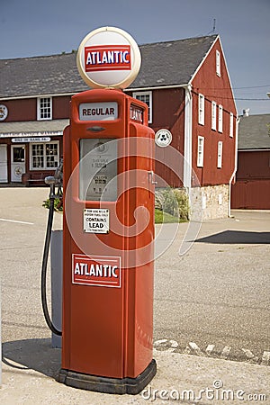 Antique red gas pump Editorial Stock Photo