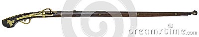 Antique Rifle guns on a white background Stock Photo