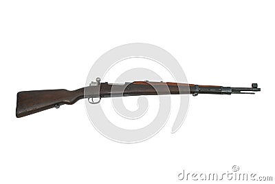 Antique Rifle Isolated On A White Background Stock Photo
