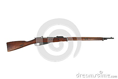 Antique Rifle Isolated On A White Background Stock Photo