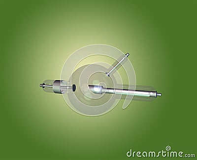 Antique Roentgen X-ray tube, 3D rendering Stock Photo