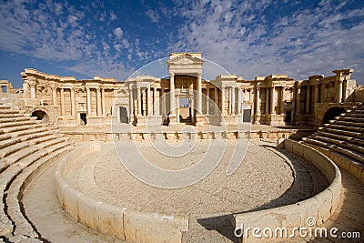 Antique roman theatre of Palmyra Syria Stock Photo