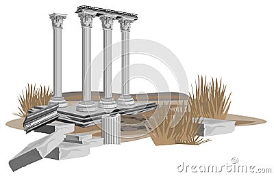 Antique Ruins Vector Illustration