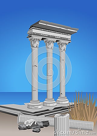 Antique Ruins Vector Illustration